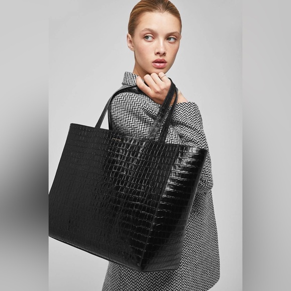 Anine Bing Croc Tote Bag Oversized NEW - Picture 4 of 15